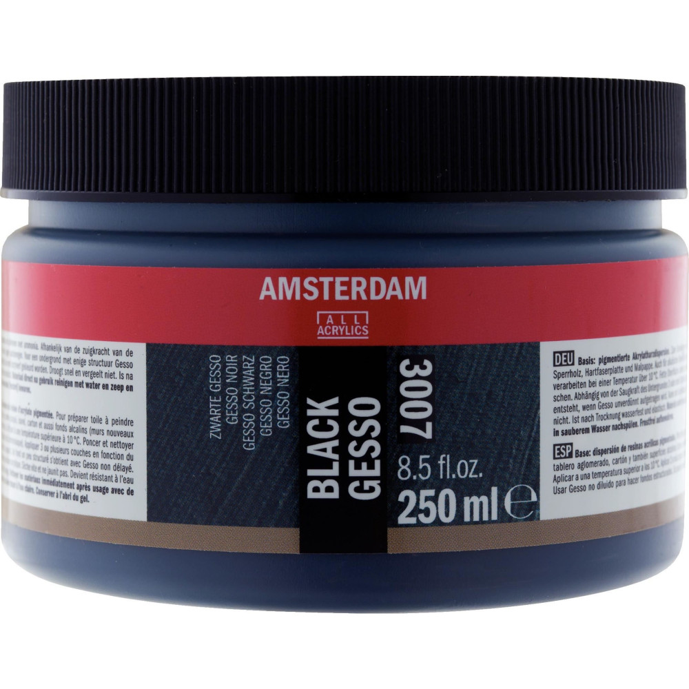 Gesso primer - Amsterdam - black, 250 ml