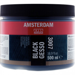 Gesso primer - Amsterdam - black, 500 ml