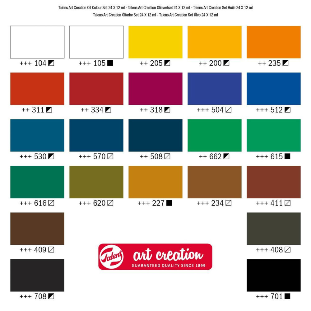 Zestaw farb olejnych w tubkach - Talens Art Creation - 24 kolory x 12 ml