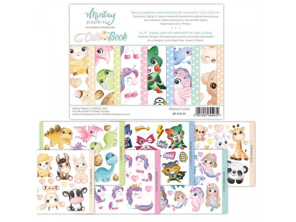 Elements for cutting 15,2 x 20,3 cm - Mintay - Cute Book