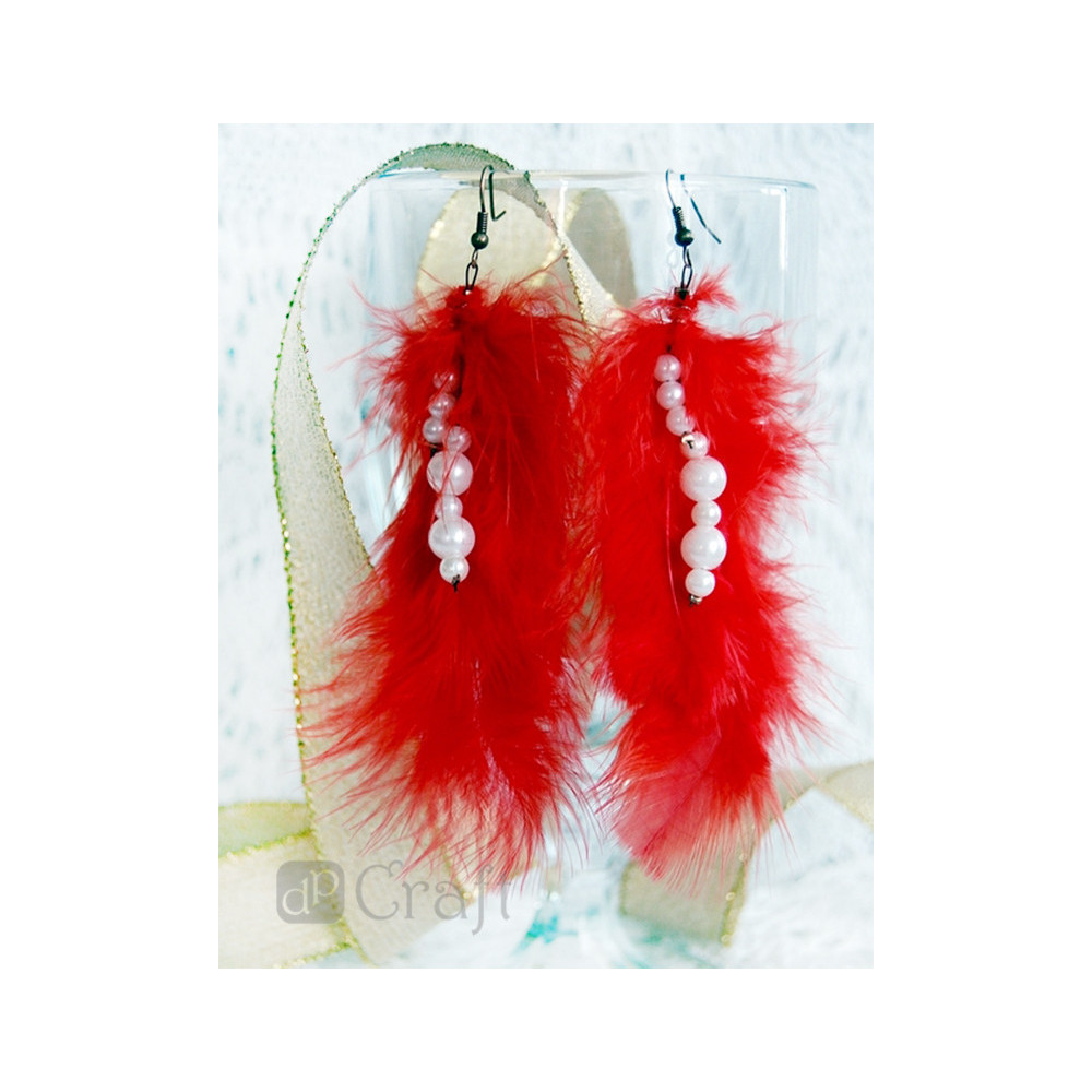 Decorative feathers - DpCraft - red, 10 g