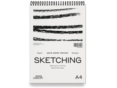 Blok szkicowy Sketching na spirali - PaperConcept - medium grain A4 90 g 50 ark.