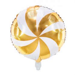 Balon foliowy Cukierek - złoty, 35 cm