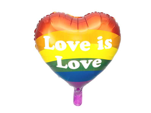 Foil balloon Love is Love - heart, 35 cm
