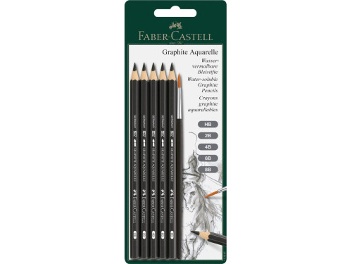 Graphite Aquarelle pencils with brush - Faber-Castell - 5 pcs.