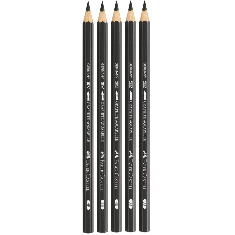 Graphite Aquarelle pencils with brush - Faber-Castell - 5 pcs.