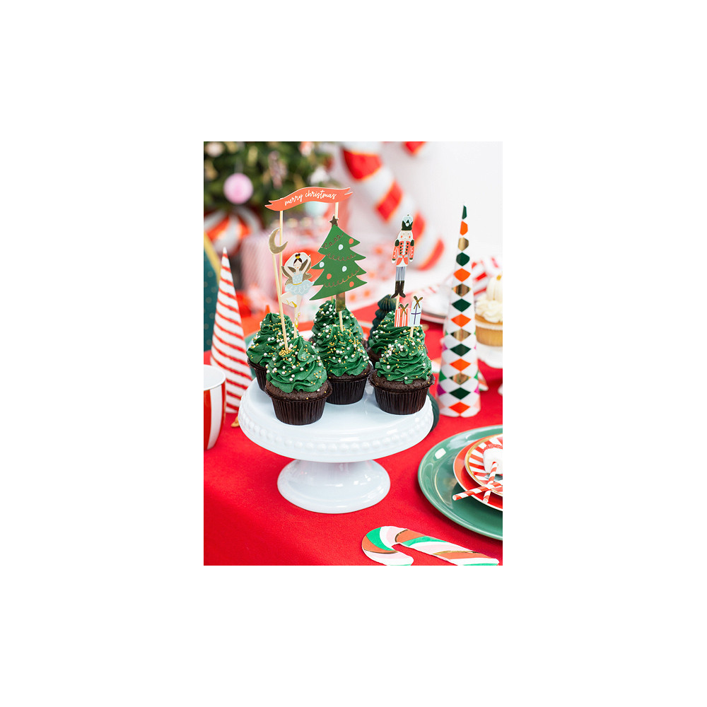 Christmas cake toppers - Nutcracker, 6 pcs.