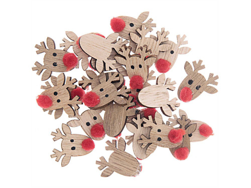 Wooden confetti Reindeers - Rico Design - nature, 2,3 cm, 24 pcs.