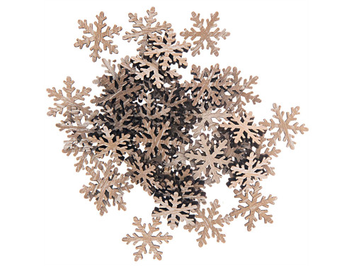 Wooden confetti Snowflakes - Rico Design - natural, 2,3 cm, 48 pcs.