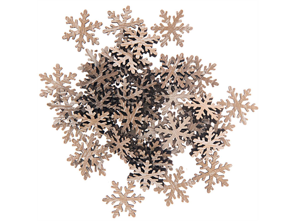 Wooden confetti Snowflakes - Rico Design - natural, 2,3 cm, 48 pcs.