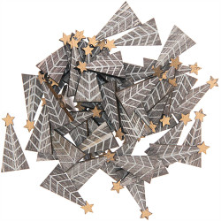 Wooden confetti Christmastree - Rico Design - shabby chic mix, 3 cm, 48 pcs.