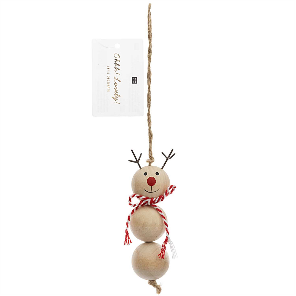 Wooden Christmas pendant Reindeer - Rico Design - 9 cm