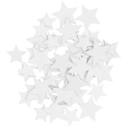 Wooden confetti Stars - Rico Design - white, 2 cm, 48 pcs.