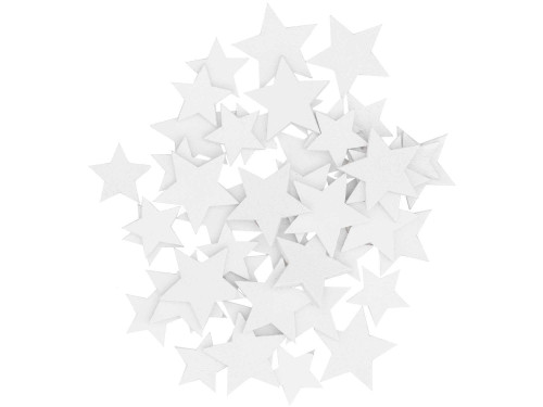 Wooden confetti Stars - Rico Design - white, 2 cm, 48 pcs.