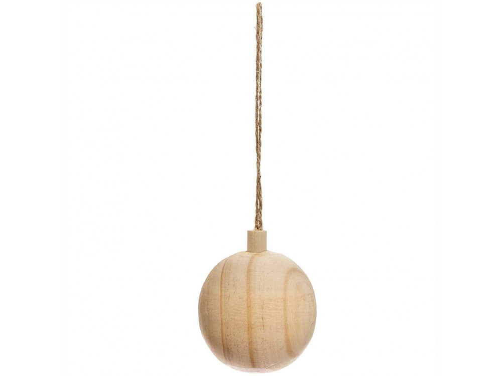 Wooden Christmas pendant Ball - Rico Design - 6 cm
