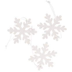 Wooden Christmas pendants Snowflakex- Rico Design - white, 3 pcs.