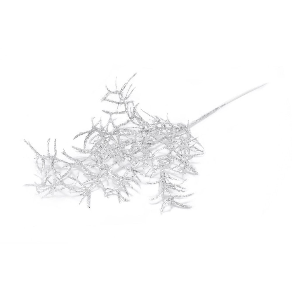 Twig with glitter - silver, 30 cm