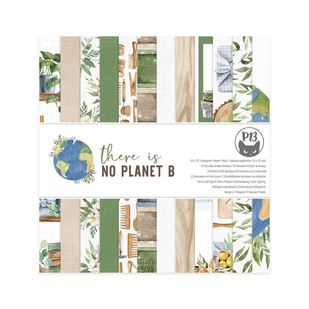 Set of scrapbooking papers 30,5 x 30,5 cm - Piątek Trzynastego - There is no Planet B