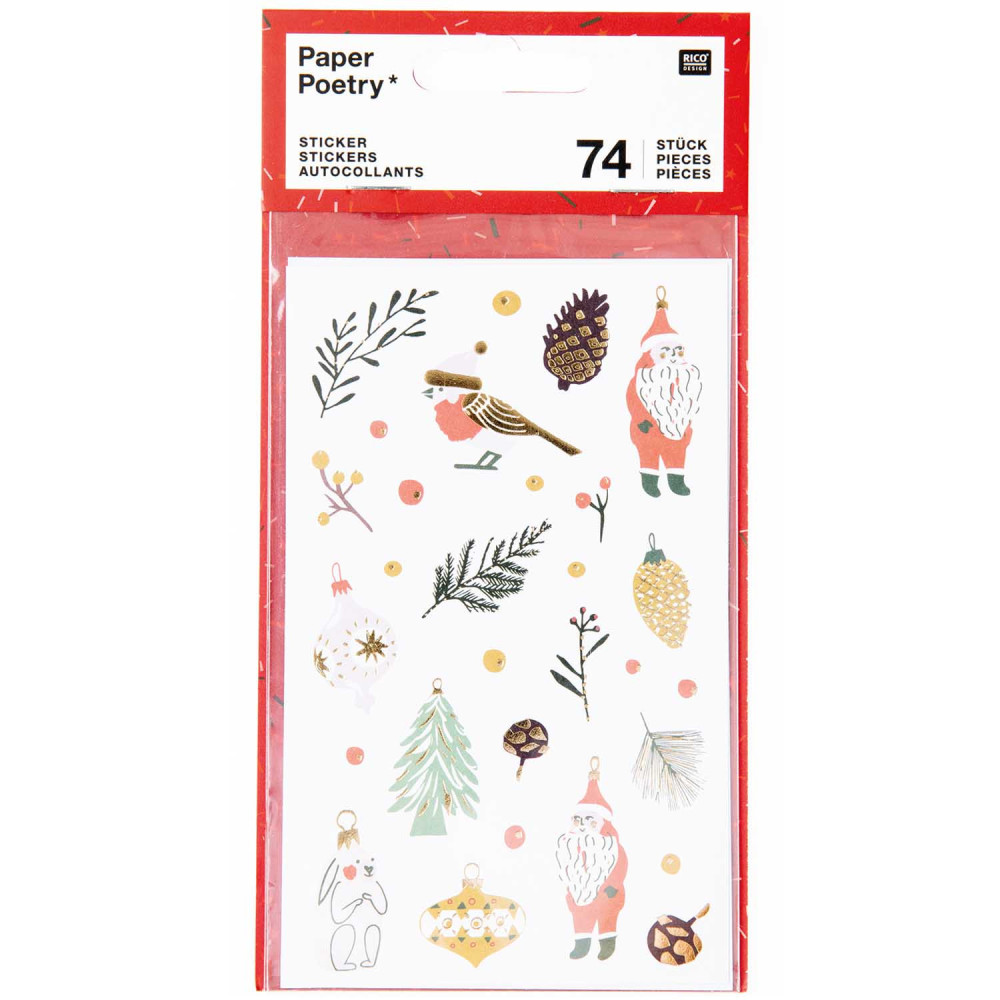 Christmas stickers Paper Poetry - Rico Design - Nostalgic, 74 pcs.