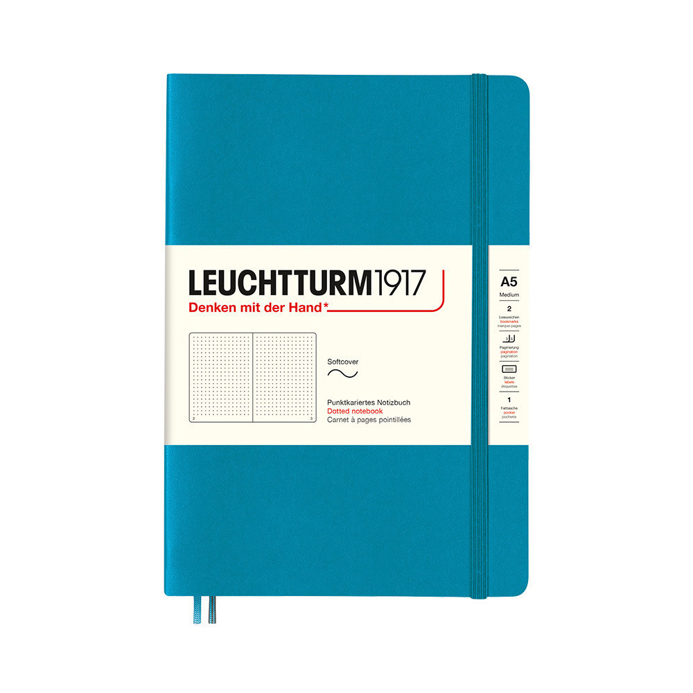 Notatnik Smooth Colours A5 - Leuchtturm1917 - w kropki, miękka okładka, Ocean, 80 g/m2