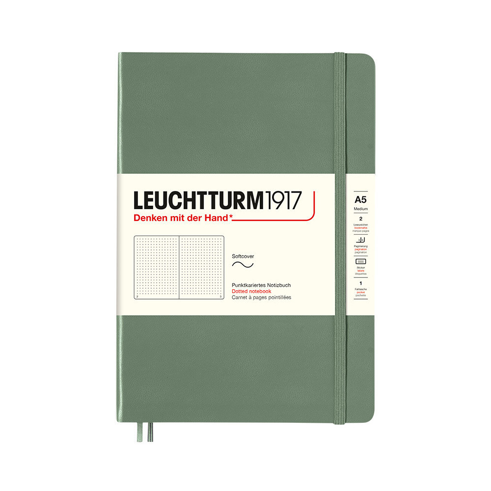 Notebook A5 - Leuchtturm1917 - dotted, soft cover, Olive, 80 g/m2