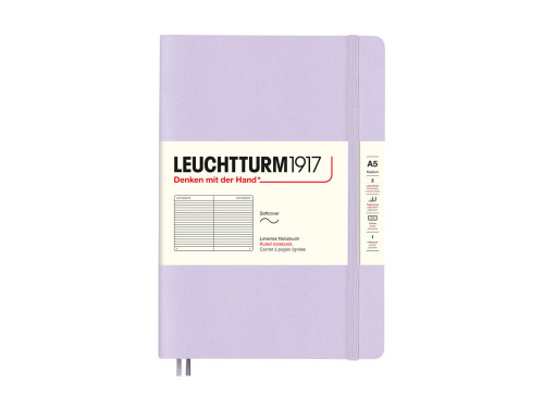 Notebook A5 - Leuchtturm1917 - ruled, soft cover, Lilac, 80 g/m2