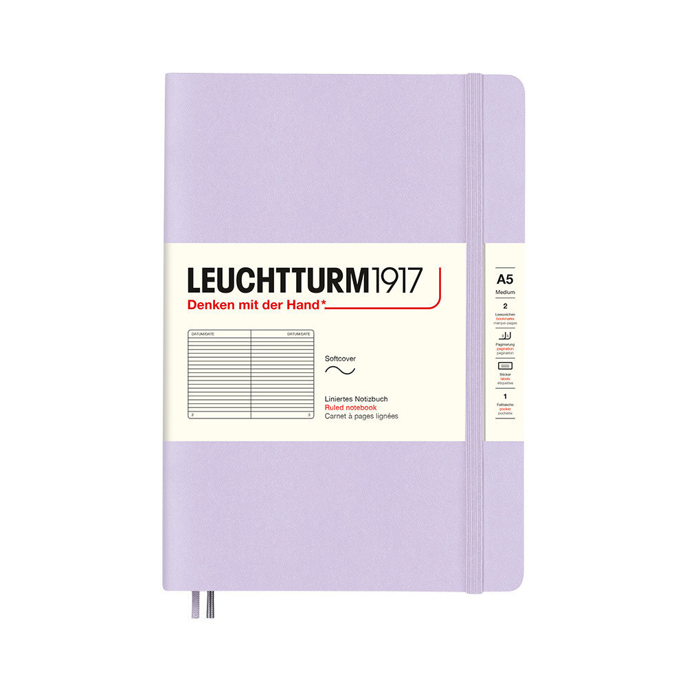 Notebook A5 - Leuchtturm1917 - ruled, soft cover, Lilac, 80 g/m2