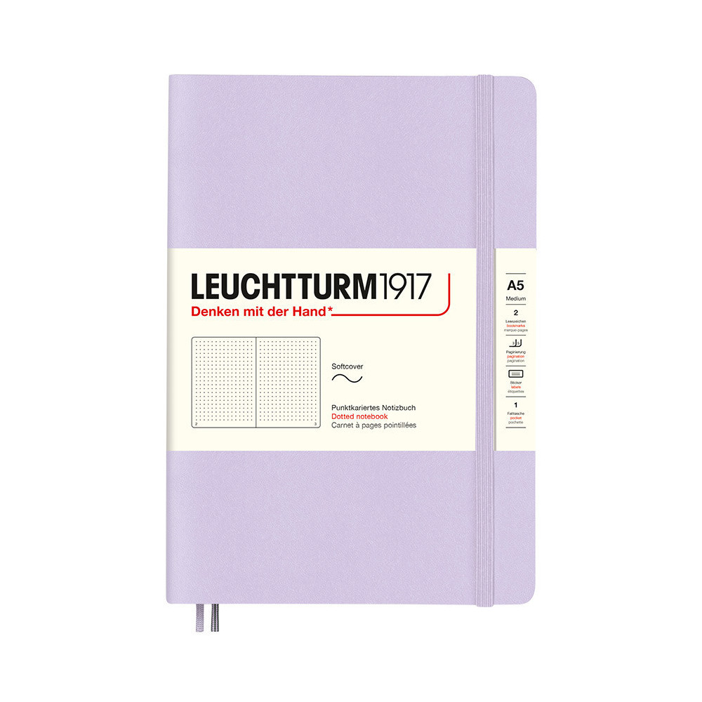 Notatnik Smooth Colours A5 - Leuchtturm1917 -  w kropki, miękka okładka, Lilac, 80 g/m2