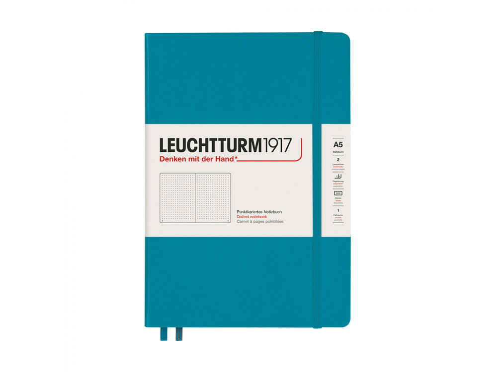 Notatnik Smooth Colours A5 - Leuchtturm1917 - w kropki, twarda okładka, Ocean, 80 g/m2