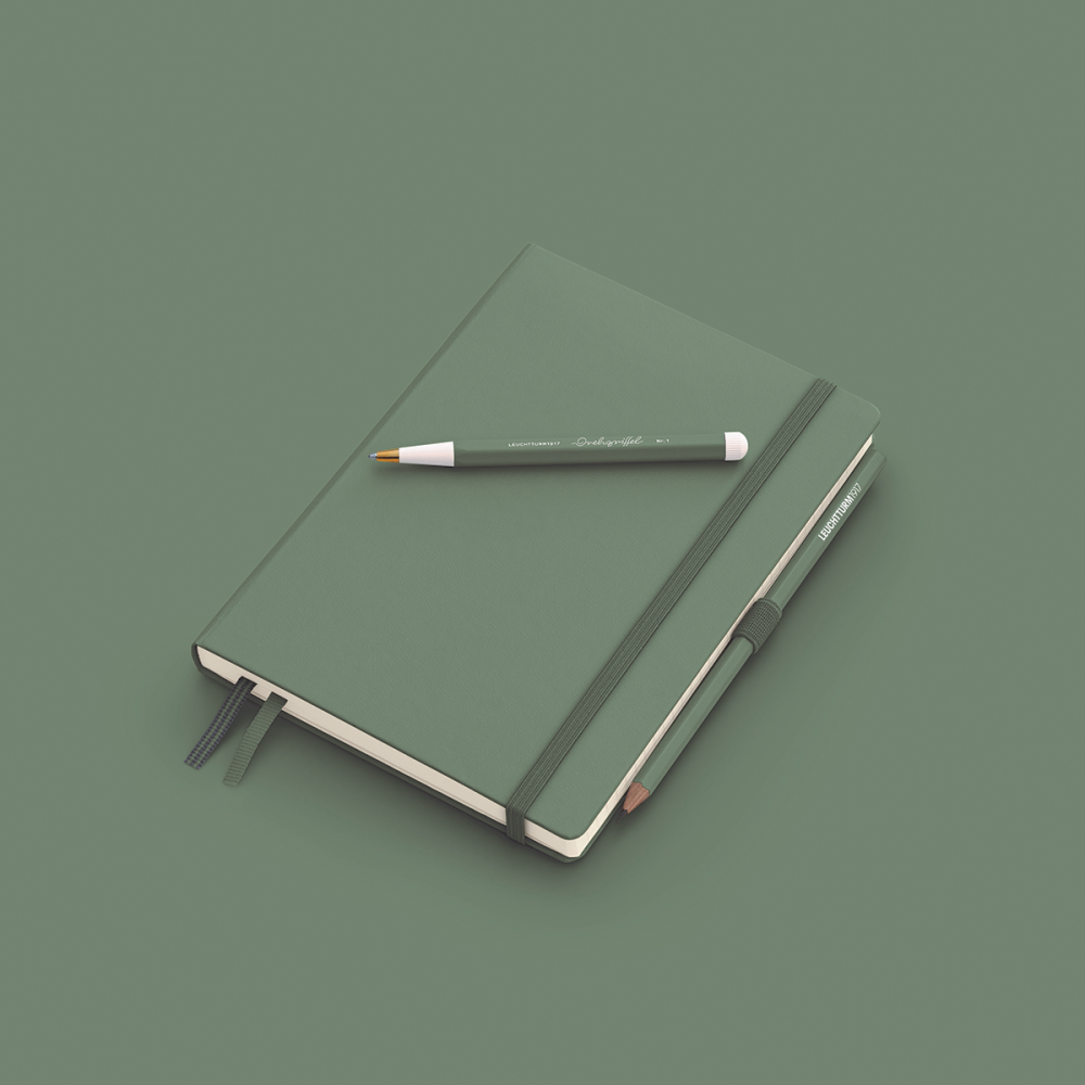 Notebook A5 - Leuchtturm1917 - dotted, hard covered, Olive, 80 g/m2