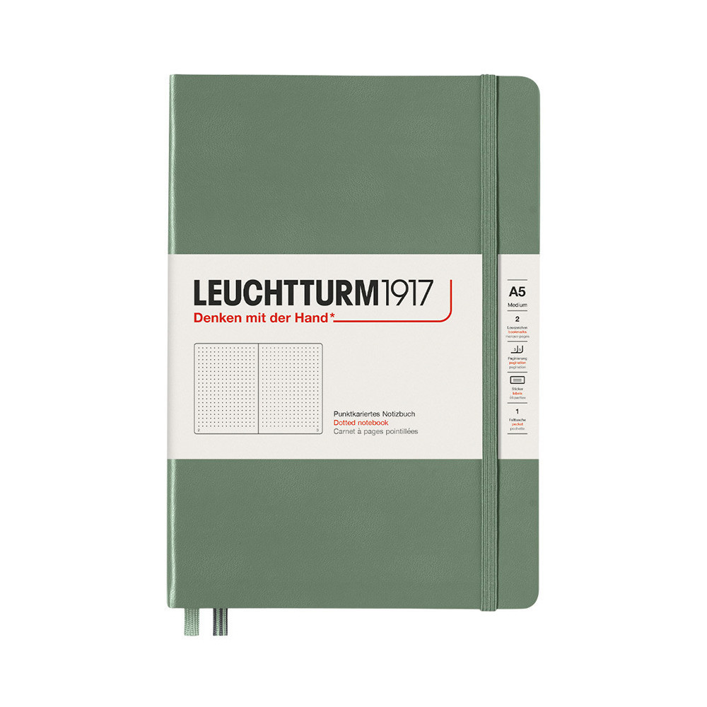 Notebook A5 - Leuchtturm1917 - dotted, hard covered, Olive, 80 g/m2