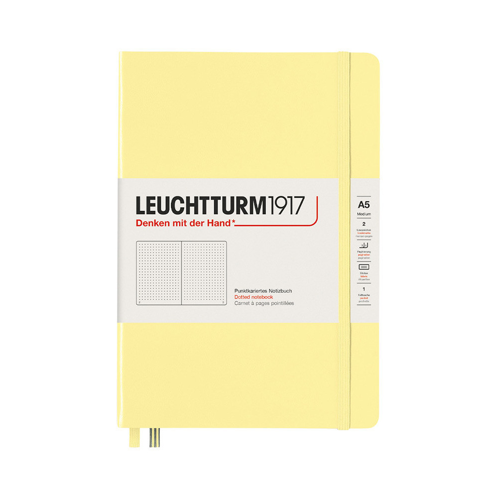 Notebook A5 - Leuchtturm1917 - dotted, hard covered, Vanilla, 80 g/m2