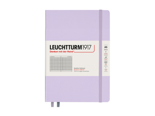 Notatnik Smooth Colours A5 - Leuchtturm1917 -  w kratkę, twarda okładka, Lilac, 80 g/m2