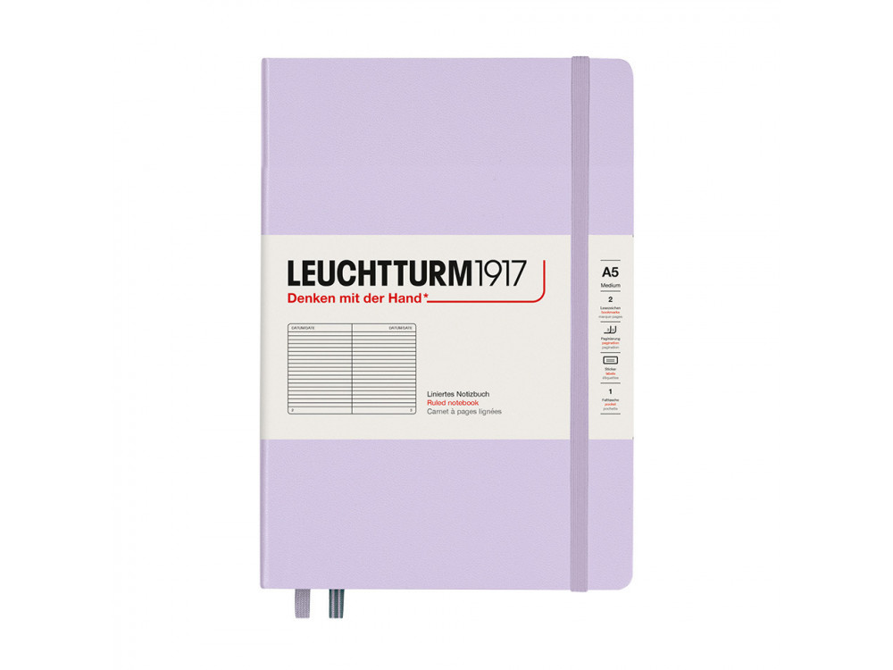 Notebook A5 - Leuchtturm1917 - ruled, hard covered, Lilac, 80 g/m2