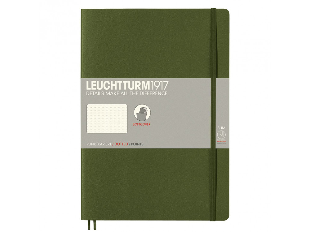 Notebook B5 - Leuchtturm1917 - dotted, softcover, Army, 100 g/m2