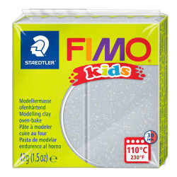 Masa termoutwardzalna Fimo Kids - Staedtler - srebrna brokatowa, 42 g