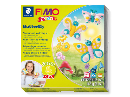 Zestaw Fimo Kids Form & Play - Staedtler - Motyle, 4 kolory x 42 g