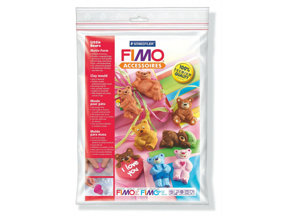 Forma do odlewów Fimo - Staedtler - Misie, 8 szt.