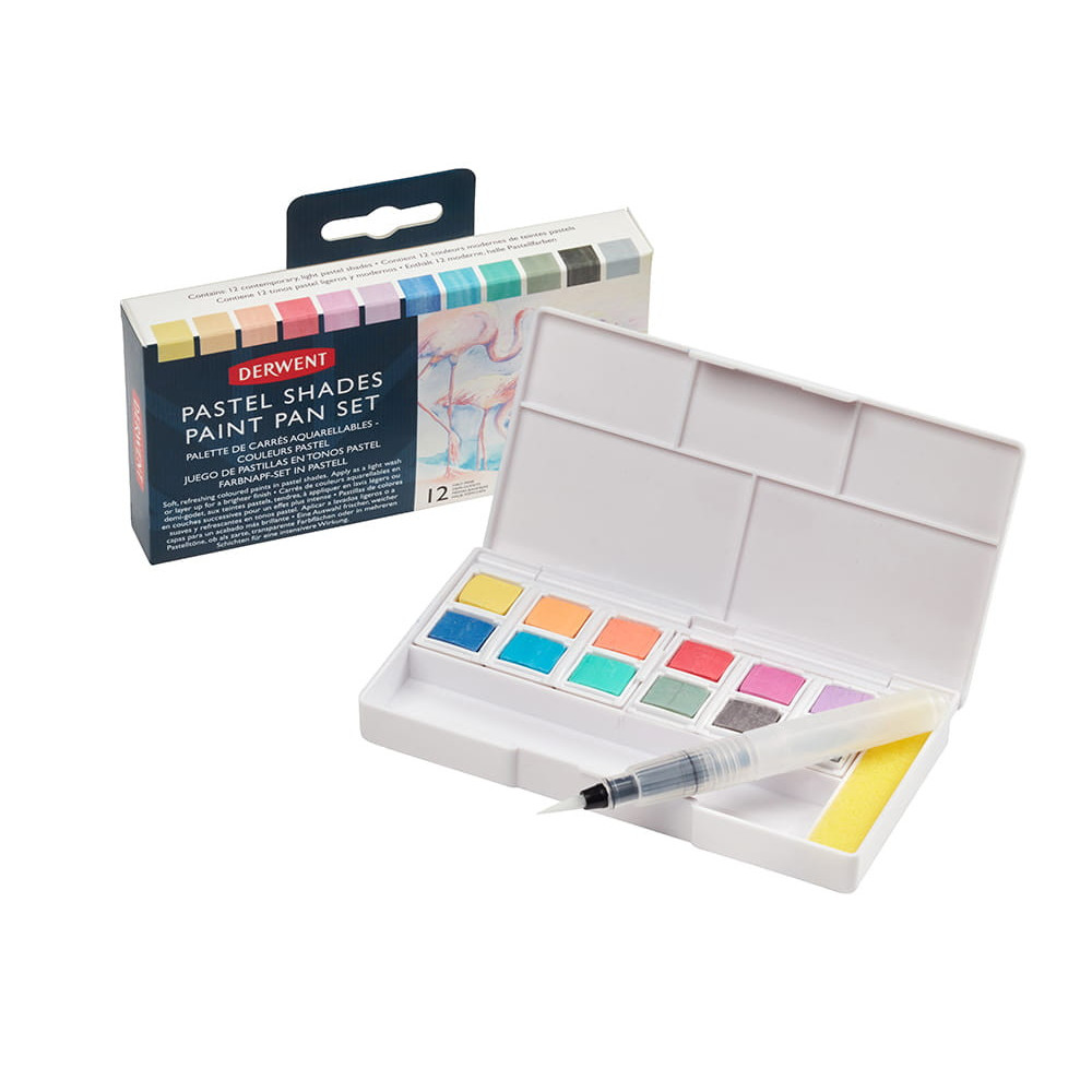 Pastel Shades Paint Pan Set - Derwent - 12 colors
