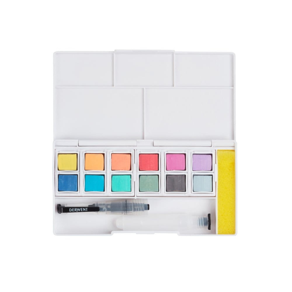 Zestaw farb akwarelowych Pastel Shades Paint Pan Set - Derwent - 12 kolorów