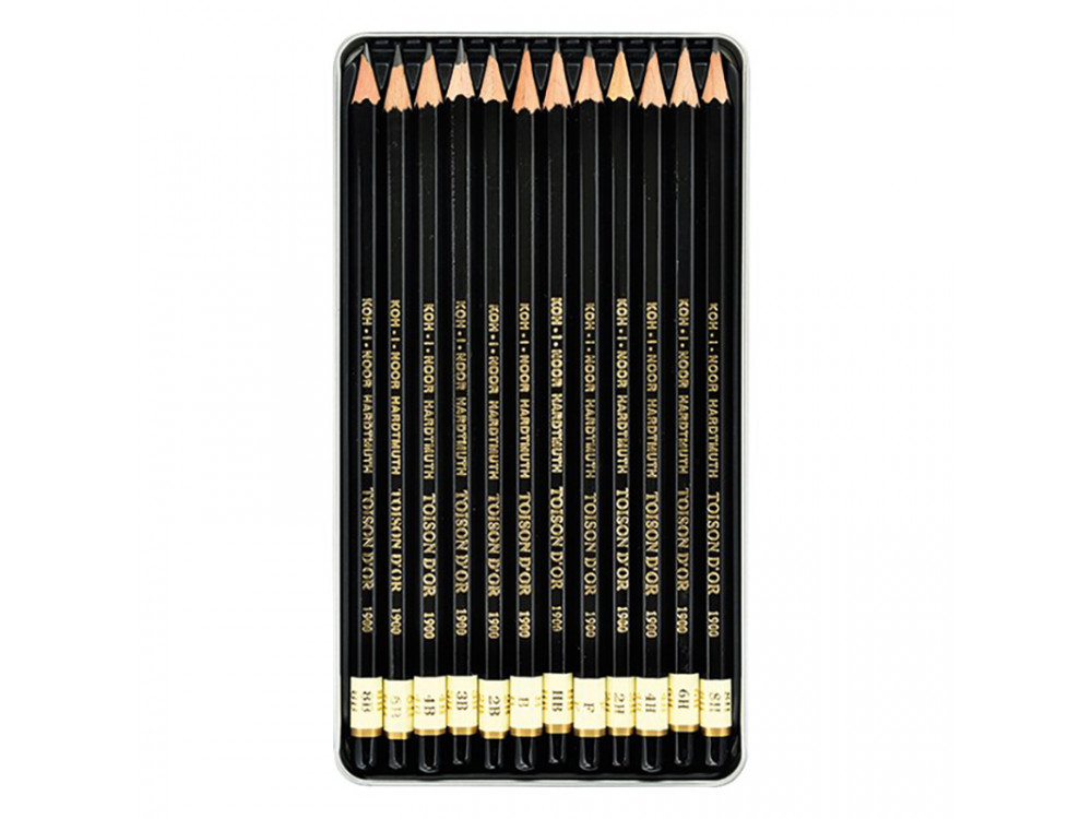 Zestaw ołówków grafitowych Art Toison D'or - Koh-I-Noor - 8B-8H, 12 szt.