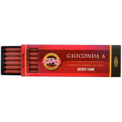 Wkłady Gioconda do ołówków mechanicznych - Koh-I-Noor - czerwone, 5,6 mm, 6 szt.