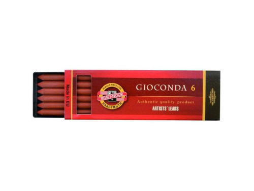 Auto-feed mechanical pencil lead refills Gioconda - Koh-I-Noor - red, 5,6 mm, 6 pcs