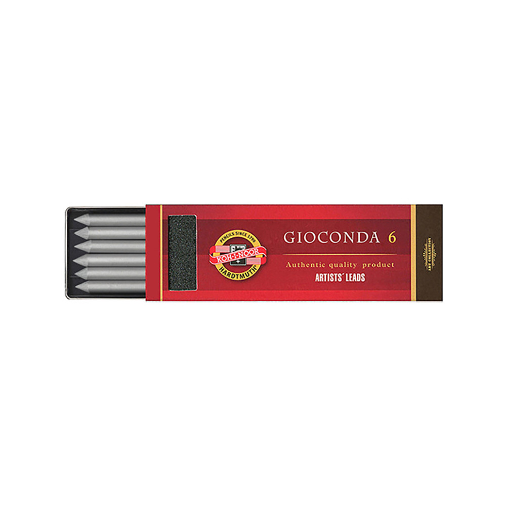 Auto-feed mechanical pencil lead refills Gioconda - Koh-I-Noor - silver, 5,6 mm, 6 pcs