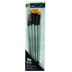 Set of synthetic brushes - Renesans - short handle, 5 pcs