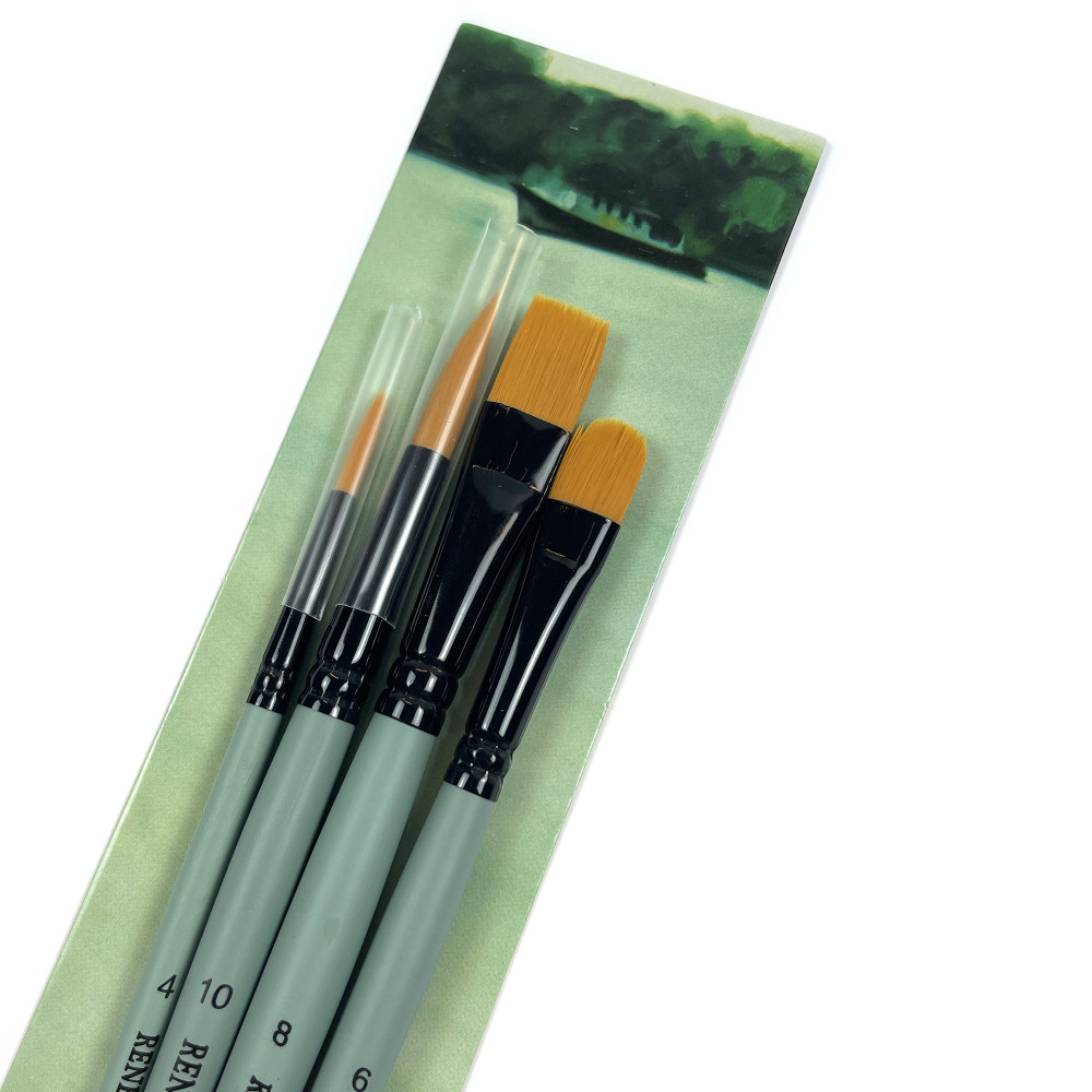 Set of synthetic brushes - Renesans - short handle, 4 pcs