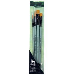 Set of synthetic brushes - Renesans - short handle, 4 pcs