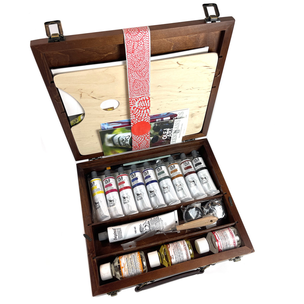 Zestaw farb olejnych Olej for Art w drewnianej walizce - Renesans - 9 kolorów x 60 ml
