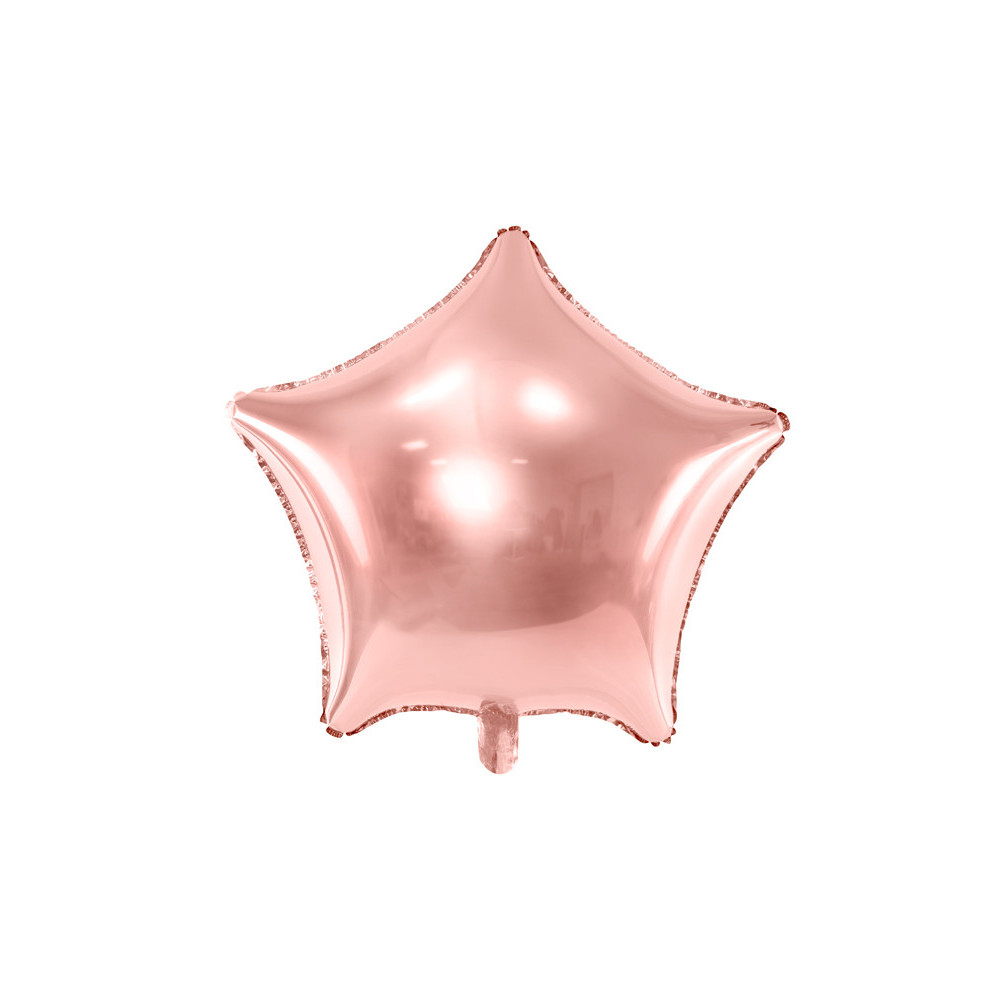 Balon foliowy Gwiazdka - różowe złoto, 70 cm