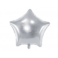 Balon foliowy Gwiazdka - srebrny, 70 cm